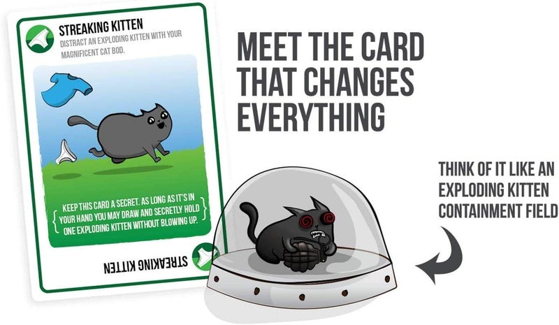 Exploding Kittens Streaking Kittens Expansion Set - A Russian Roulette Card Game for Adults, Teens & Kids, Easy Family-Friendly Party Games - 15 Card Add-on - Image 4